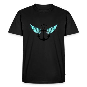 Symbole d’ancre - T-shirt Premium bio Homme - noir - Devant - Nico (187cm)