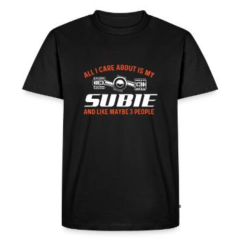 Tout ce qui m’importe, c’est ma Subie - Car Guy - T-shirt Premium bio Homme - noir - Devant - Nico (187cm)