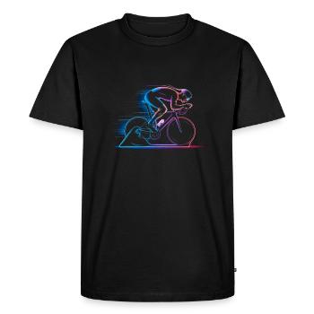 Minimalist Cycling Art - Speed and Energy - Men's Premium Organic T-Shirt - black - Front - Nico (187cm)