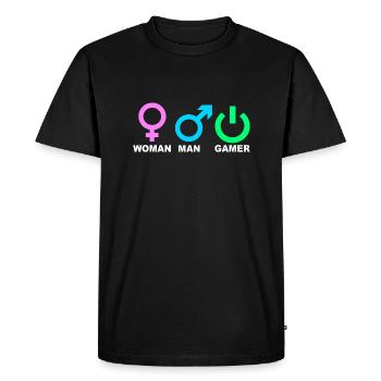 Homme Femme Gamer Gaming - T-shirt Premium bio Homme - noir - Devant - Nico (187cm)