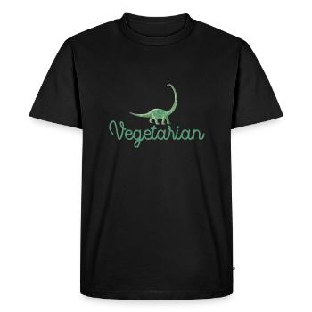 Végétarien - Végétarienne - Vegetarian - T-shirt Premium bio Homme - noir - Devant - Nico (187cm)