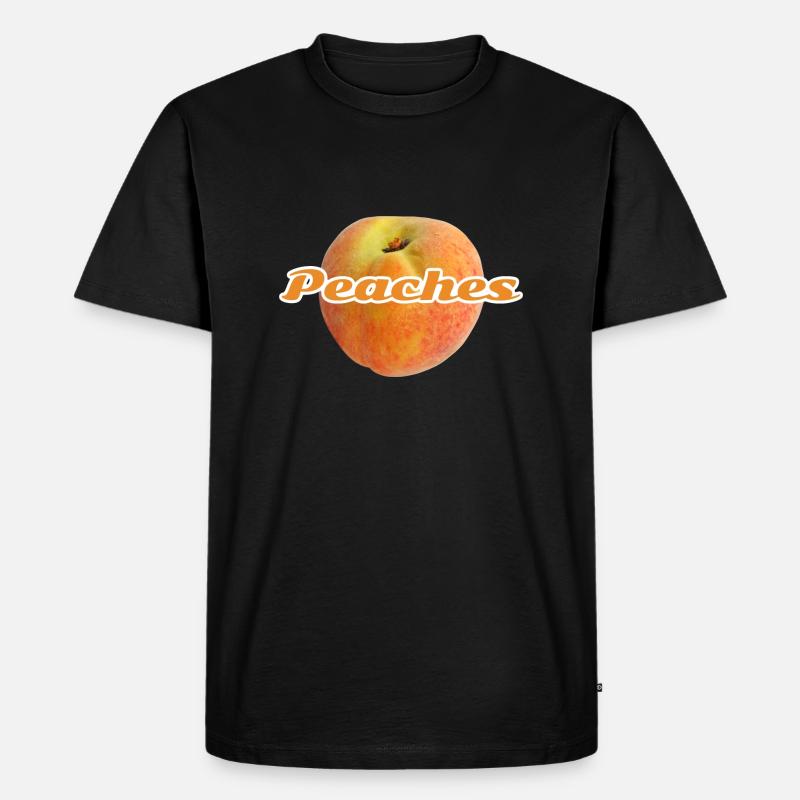 Pfirsich - Männer Premium Bio T-Shirt - Schwarz