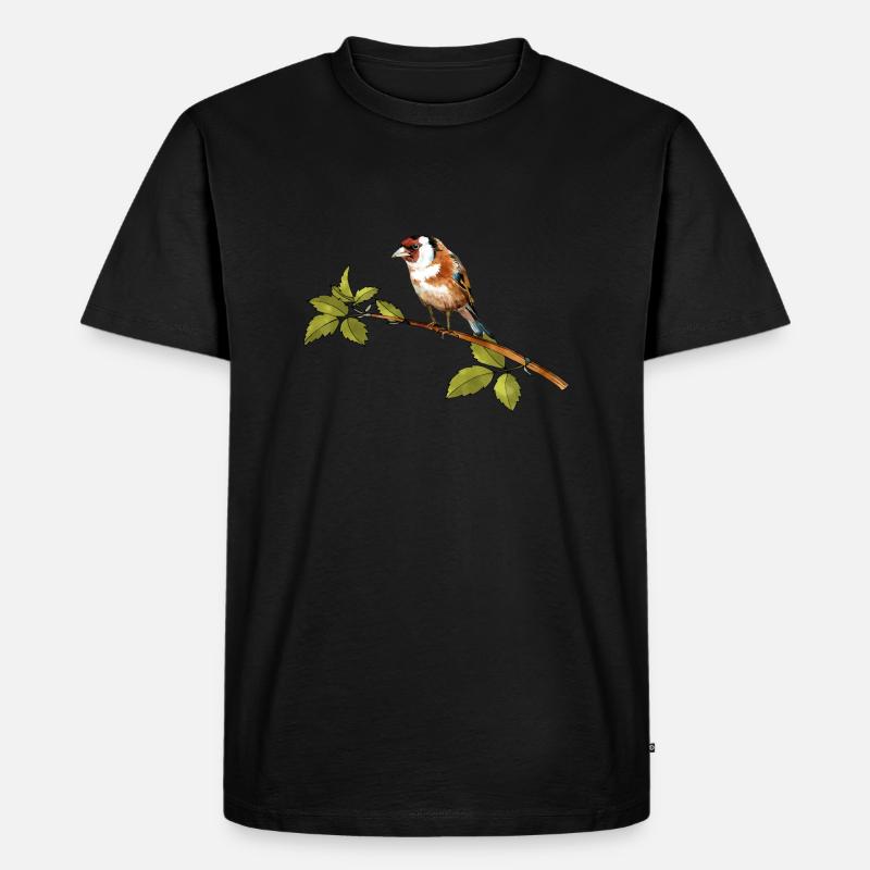 Vogel - Männer Premium Bio T-Shirt - Schwarz