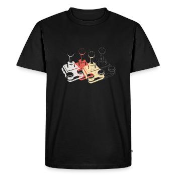 Joystick Player Contrôleur de jeu rétro Gaming 1 - T-shirt Premium bio Homme - noir - Devant - Nico (187cm)
