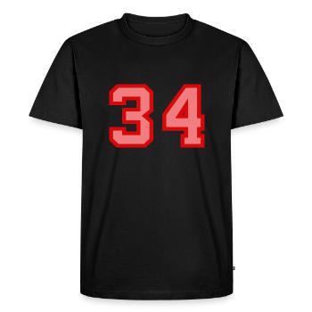 Cool Retro Retrostyle Numéro de maillot numéro de dos - T-shirt Premium bio Homme - noir - Devant - Nico (187cm)