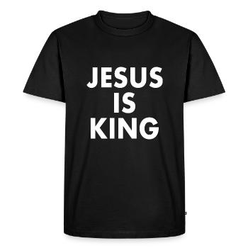 Jesus is king - T-shirt Premium bio Homme - noir - Devant - Nico (187cm)