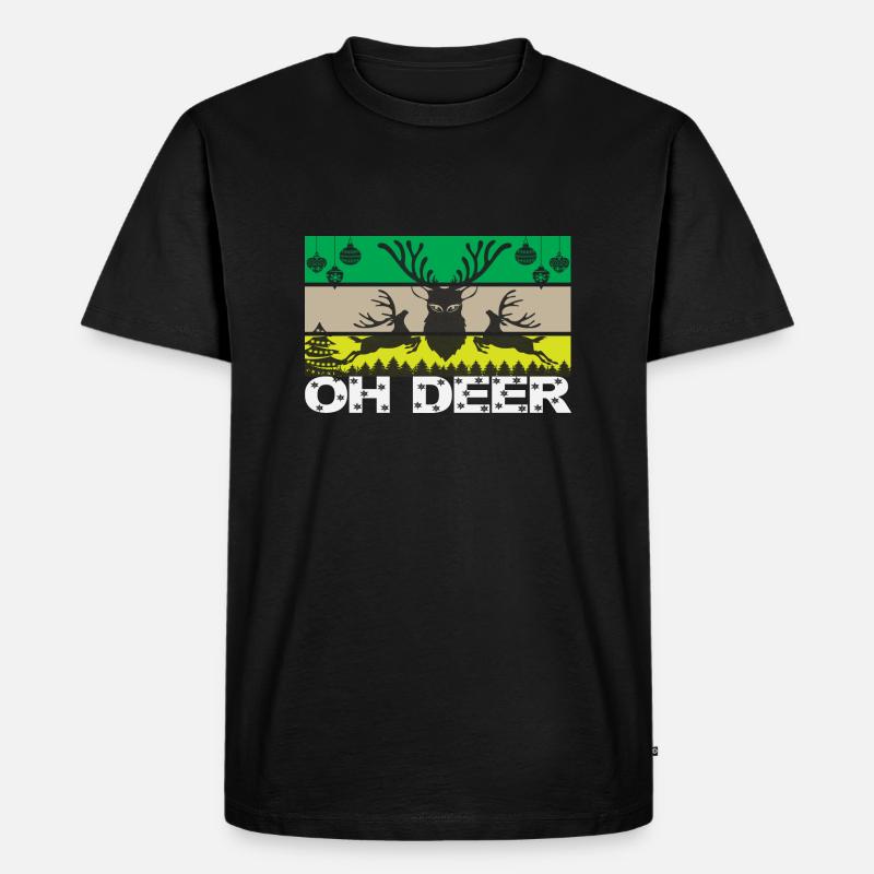 Oh Deer - Männer Premium Bio T-Shirt - Schwarz