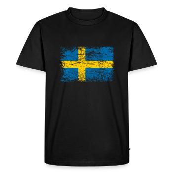 Drapeau de la Suède - T-shirt Premium bio Homme - noir - Devant - Nico (187cm)