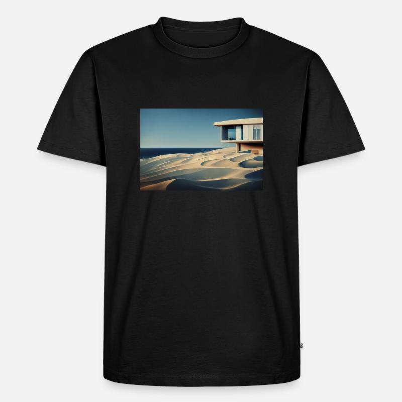 Strandhaus - Männer Premium Bio T-Shirt - Schwarz
