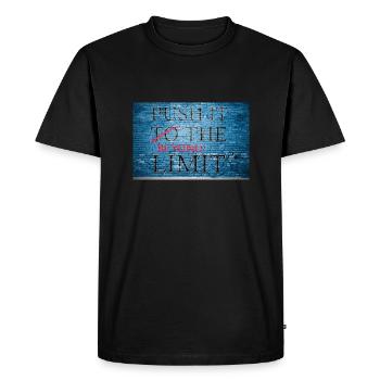 Push It Beyond the Limit Graffiti - Men's Premium Organic T-Shirt - black - Front - Nico (187cm)