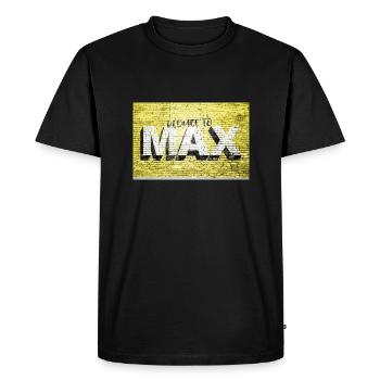 Reduce to Max Motivation Quote Graffiti - Men's Premium Organic T-Shirt - black - Front - Nico (187cm)