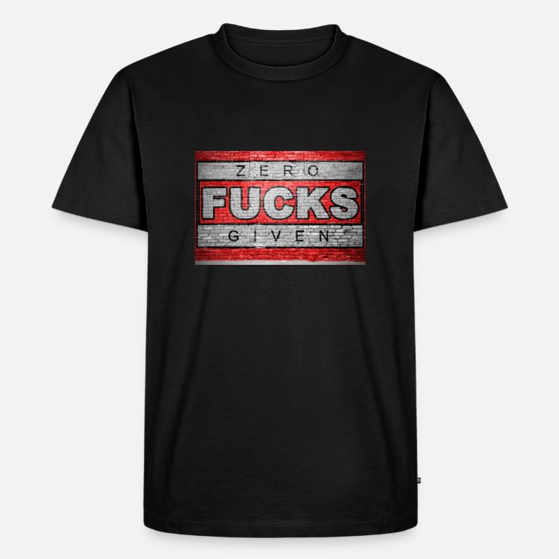 Zero Fucks Given Ziegelsteinmauer Graffiti - Männer Premium Bio T-Shirt - Schwarz