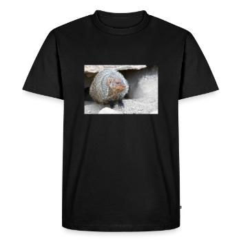 Mangouste à bandes ou Mangouste zébrée - T-shirt Premium bio Homme - noir - Devant - Nico (187cm)