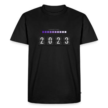 2023 Connecter le Nouvel An Design vauART - T-shirt Premium bio Homme - noir - Devant - Nico (187cm)