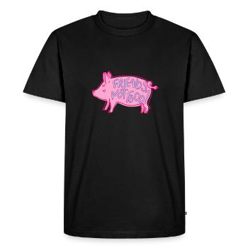 Porc sucré Dire Amis pas nourriture Végétalien - T-shirt Premium bio Homme - noir - Devant - Nico (187cm)