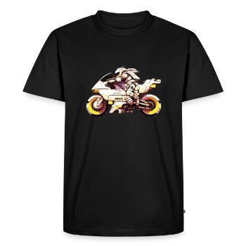 Comment conduire une moto à l’avenir lors de courses - T-shirt Premium bio Homme - noir - Devant - Nico (187cm)