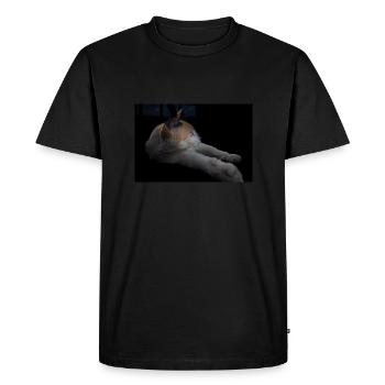 le chat blanc aux yeux verts - T-shirt Premium bio Homme - noir - Devant - Nico (187cm)