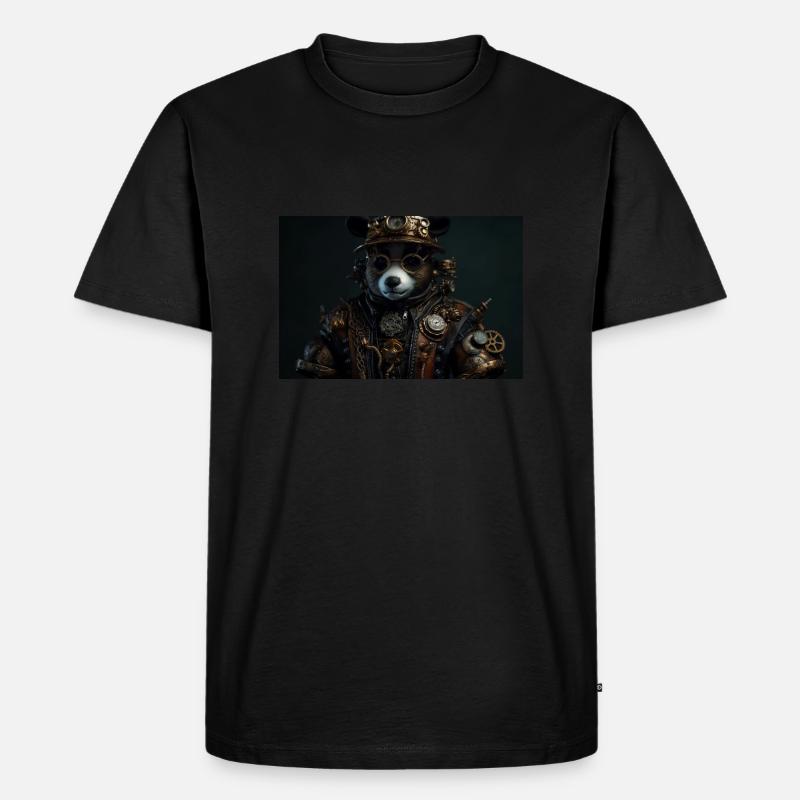 Panda 4 - Männer Premium Bio T-Shirt - Schwarz
