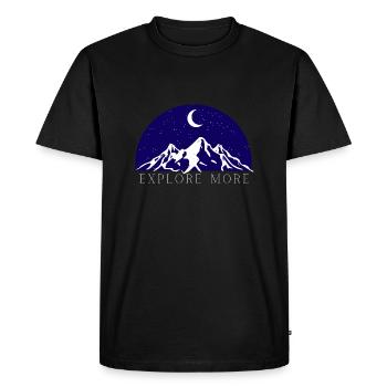 Explore more - T-shirt Premium bio Homme - noir - Devant - Nico (187cm)