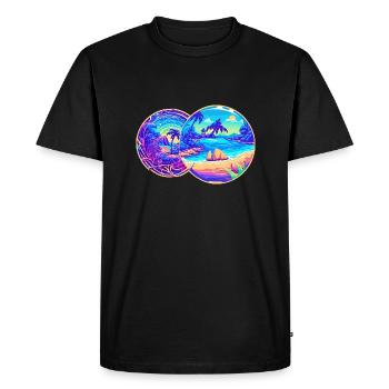 Purple beaches - Men's Premium Organic T-Shirt - black - Front - Nico (187cm)