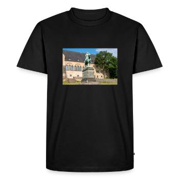 Equestrian statue of Frederick I Barbarossa - Men's Premium Organic T-Shirt - black - Front - Nico (187cm)