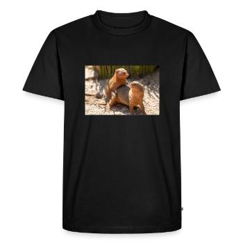 dwarf mongoose (in german Zwergmangusten) Helogale - Men's Premium Organic T-Shirt - black - Front - Nico (187cm)