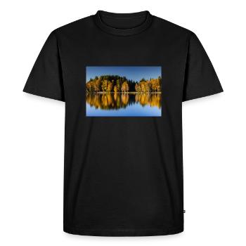 Autumn atmosphere at Lake Bad Bayersoier - Men's Premium Organic T-Shirt - black - Front - Nico (187cm)