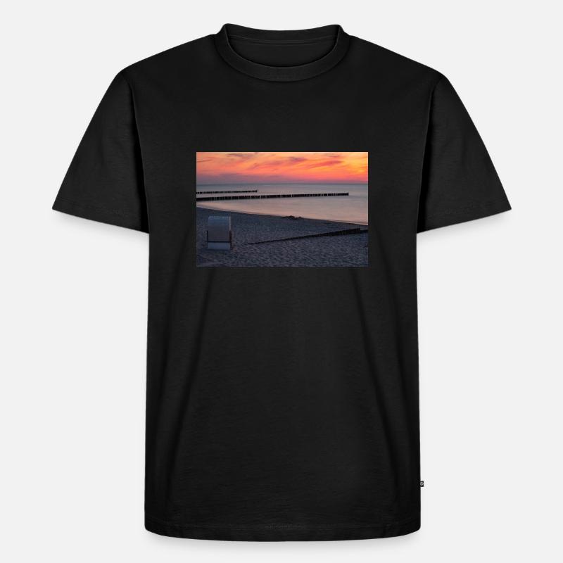 Abendrot an der Ostsee - Männer Premium Bio T-Shirt - Schwarz