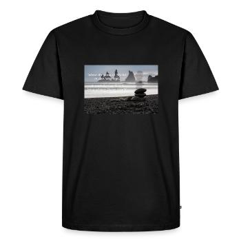 Des obstacles sur le chemin - T-shirt Premium bio Homme - noir - Devant - Nico (187cm)