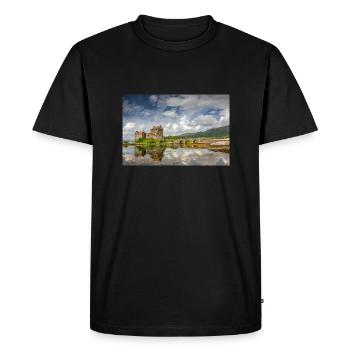 Ecosse Château d’Eilean Donan - T-shirt Premium bio Homme - noir - Devant - Nico (187cm)