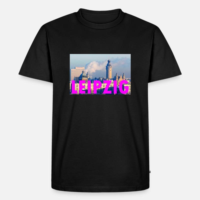 Leipzig 01 - Männer Premium Bio T-Shirt - Schwarz