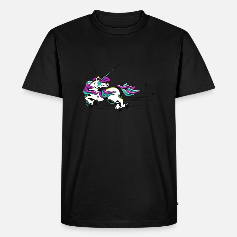 Fliegendes Einhorn - Männer Premium Bio T-Shirt - Schwarz