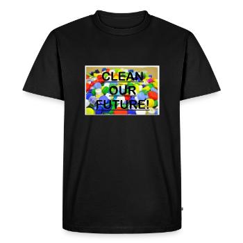 Future plastic - Men's Premium Organic T-Shirt - black - Front - Nico (187cm)