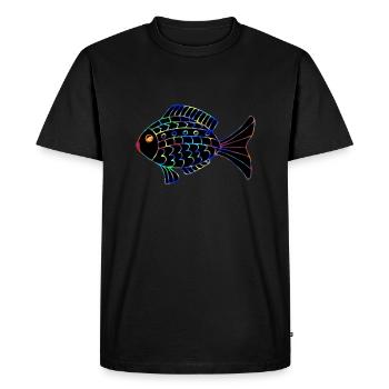 Poisson - T-shirt Premium bio Homme - noir - Devant - Nico (187cm)