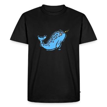 Illustration mignonne de narval - T-shirt Premium bio Homme - noir - Devant - Nico (187cm)