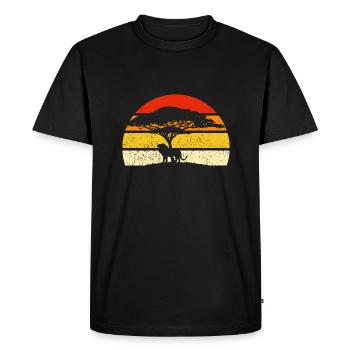 Lion sous un arbre safari afrique - T-shirt Premium bio Homme - noir - Devant - Nico (187cm)