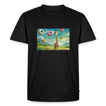 Girafe au pays du lait et du miel - T-shirt Premium bio Homme - noir - Devant - Nico (187cm)