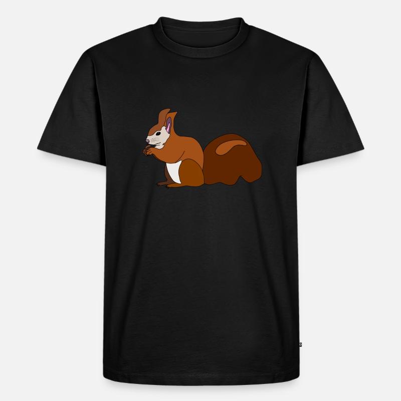 Eichhörnchen mit Nuss - Männer Premium Bio T-Shirt - Schwarz