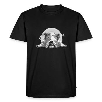 Dog Bulldog Animals Puppy Cute Dog Watercolor Art - Men's Premium Organic T-Shirt - black - Front - Nico (187cm)