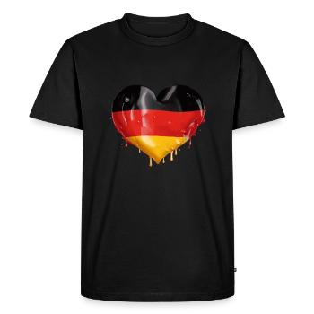 GERMANY HEART GERMANY FLAG GERMANY - Men's Premium Organic T-Shirt - black - Front - Nico (187cm)
