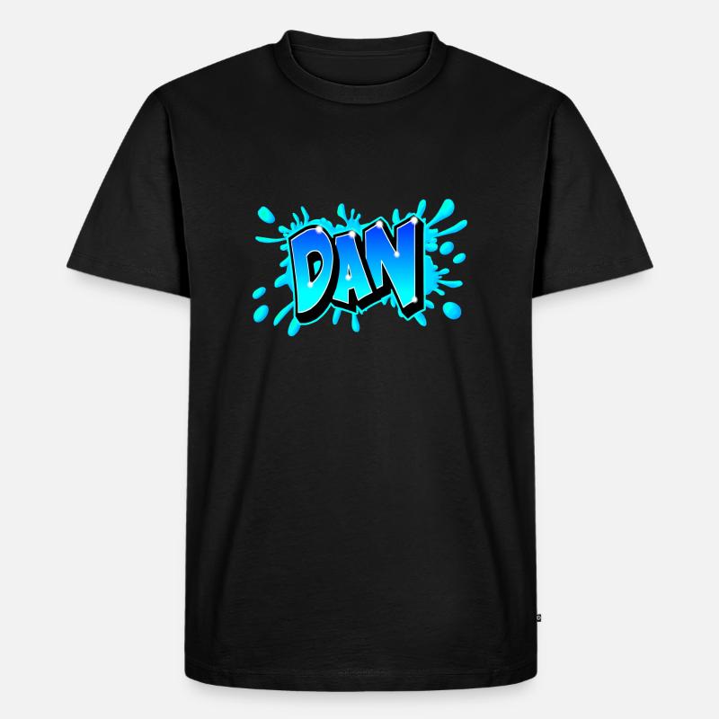 BLUE DAN GRAFFITI - Männer Premium Bio T-Shirt - Schwarz