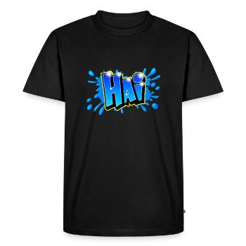 Graffiti name "HAI" Imprimable tout support ! - T-shirt Premium bio Homme - noir - Devant - Nico (187cm)