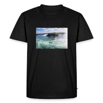 Panorama de la ville de Niagara et des chutes du Niagara - T-shirt Premium bio Homme - noir - Devant - Nico (187cm)
