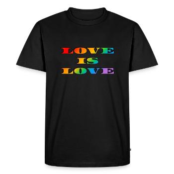 Rainbow Love is Love - Men's Premium Organic T-Shirt - black - Front - Nico (187cm)