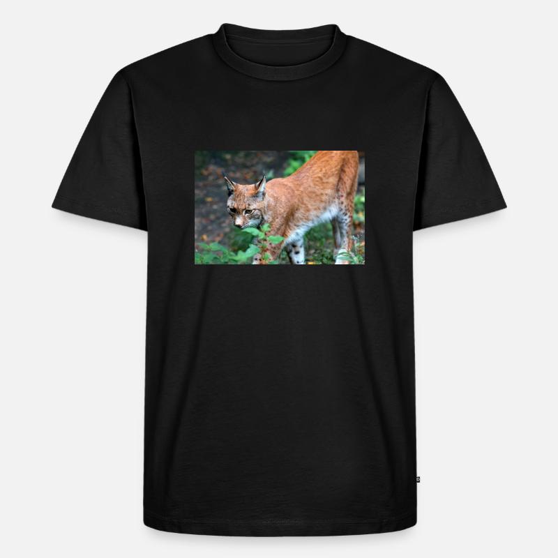 Eurasischer Luchs oder Nördlicher Luchs - Männer Premium Bio T-Shirt - Schwarz
