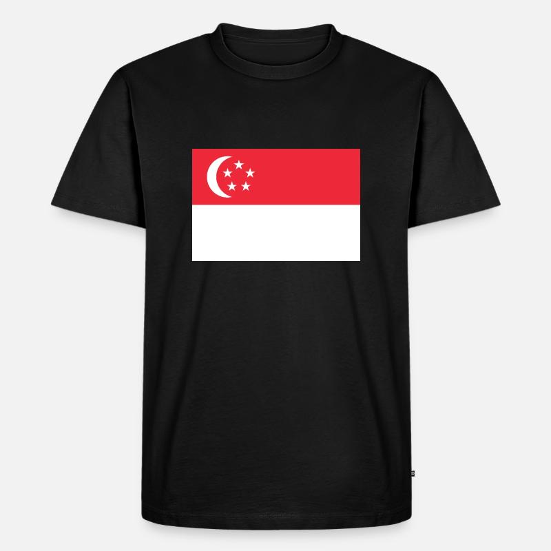 Singapur - Männer Premium Bio T-Shirt - Schwarz