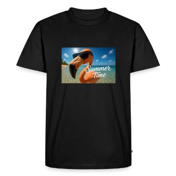 Soleils, ombres allumées – Style flamant rose - T-shirt Premium bio Homme - noir - Devant - Nico (187cm)