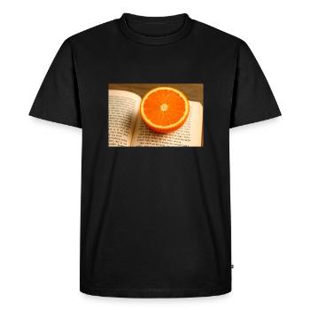 Beech and orange - Men's Premium Organic T-Shirt - black - Front - Nico (187cm)