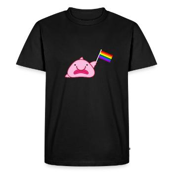 Drapeau arc-en-ciel - T-shirt Premium bio Homme - noir - Devant - Nico (187cm)