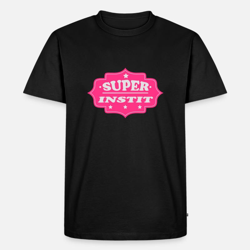 Super instit - Männer Premium Bio T-Shirt - Schwarz